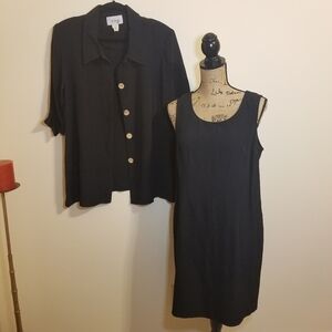 D.J. Summers 2 piece black dress & jacket outfit size 12P